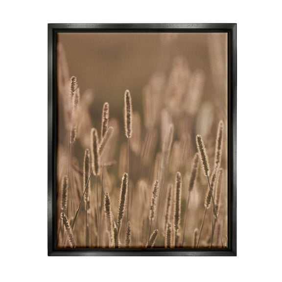Rural Wheat Field Nature Botanical & Floral Photograph Jet Black Framed Art Print Wall Art