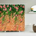 thumbnail image 1 of Rural landscape Fabric Shower Curtain Bathroom Curtains Rock Brick Wall Plant Flowers Waterproof Decor Bath Screen with Hook, 1 of 5