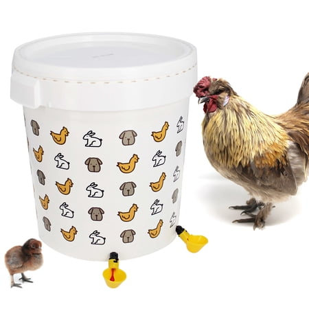 Rural365 Chicken Waterer System - 8.5gal Poultry Watering Bucket and Chicken Cup