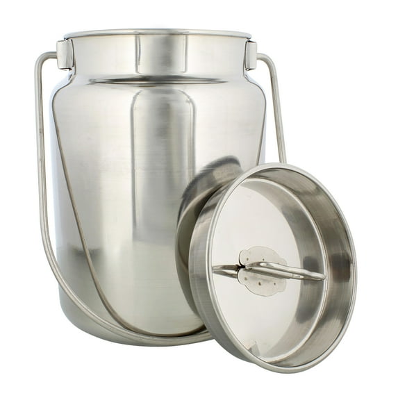Rural365 Metal Milk Jug, 10 Liter (2.6 Gal) - Stainless Steel Milk Can with Lid