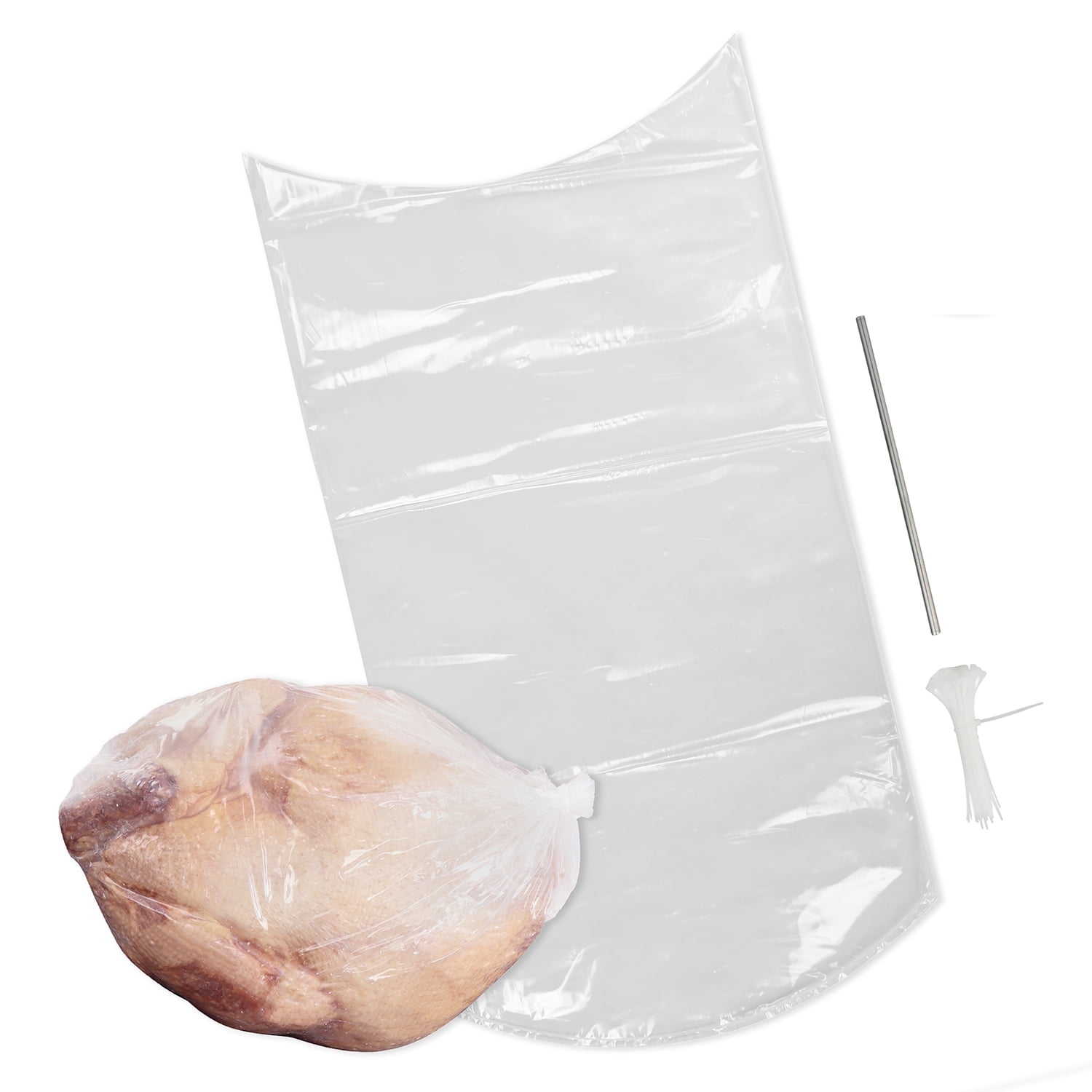 Rural365 Poultry Shrink Bags 25ct Large Turkey Bag - 16 x 28 Inch w/ Steel  Straw