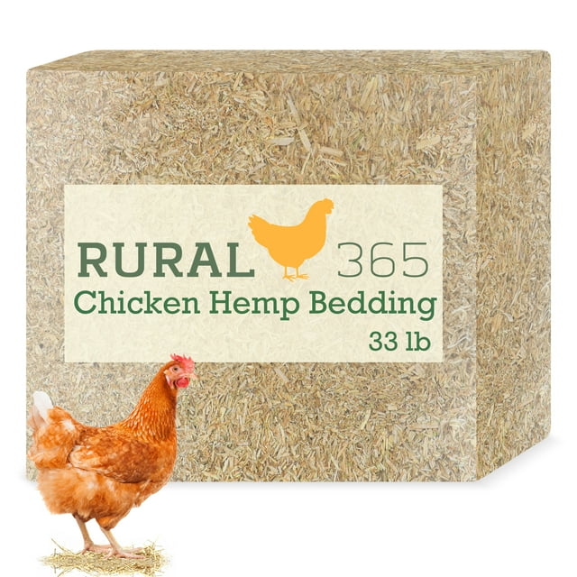 Rural365 Premium Hemp Bedding for Chicken Coops 33lb Industrial Small & Large Animal Bedding