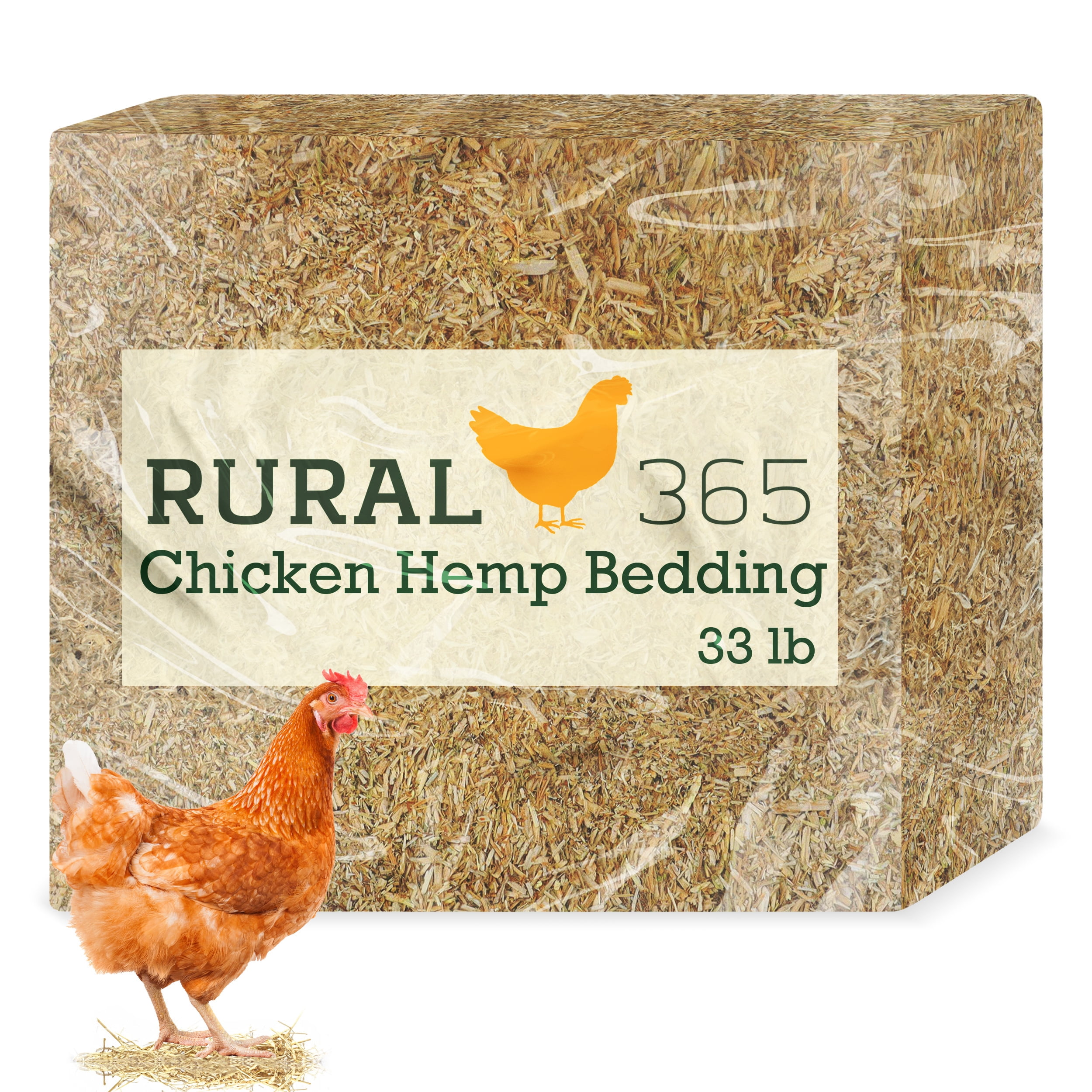 Rural365 Premium Hemp Bedding for Chicken Coops 33lb Industrial Small