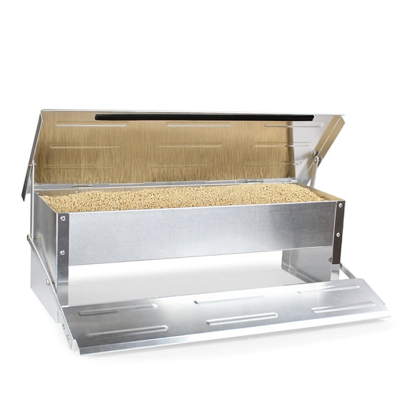 Ruralty No Waste Chicken Feeder - 11lb CAP Rat Proof Automatic Treadle Feeder