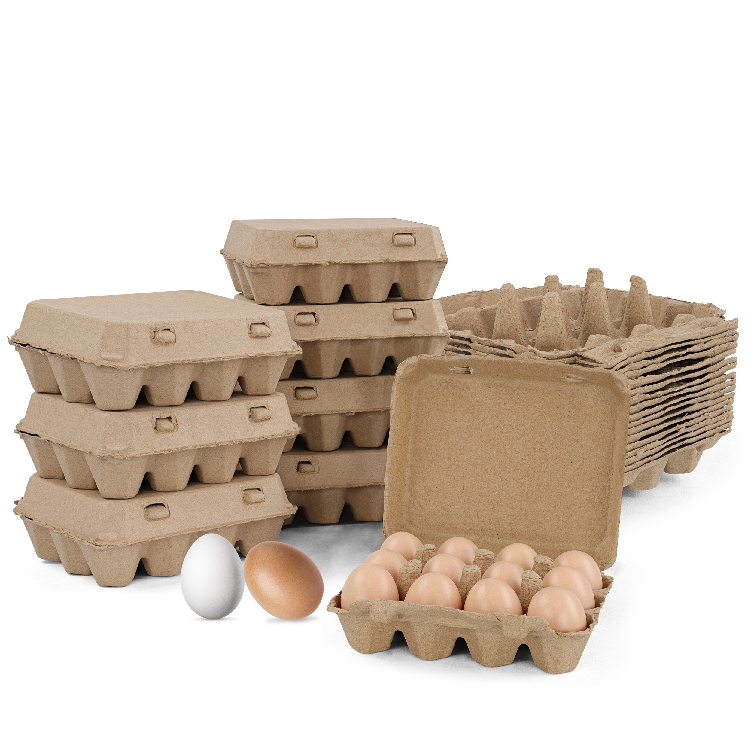 Ruralty Recycled Cardboard Egg Cartons 25ct Dozen 4x3 Vintage Bulk Egg Cartons - image 1 of 7