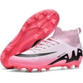 thumbnail image 1 of Ruran Mens High-Top Soccer Cleats Womens Turf Football Shoes Boys Girls Lightweight Youth Professional Indoor Outdoor AG Black Purple Pink, 1 of 9