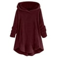 Ruroz Fall Dress Shirts for Women Fleece Hoodies Cute Causal Long