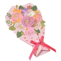 Ruroz Pop Up Cards, Cupid's Valentine, 12 Inch Life Sized Forever Flower Bouquet 3D Popup Greeting Cards, Valentine's Day, Anniversary Card, Note Card & Envelope