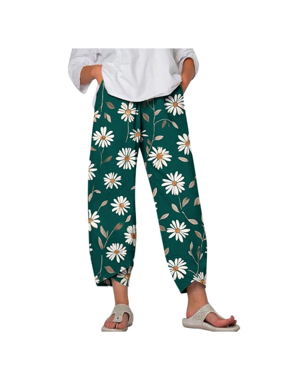 Ripped Leggings for Women 2024 Casual Summer Fitted Pajama Pants High Waisted Straight Workout Yoga Pants Floral Print Quick Drying Lounge Pants Mint Green XXXXXL