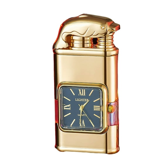 Ruroz Torch Lighter, Butane Lighter, Windproof Triple Jet Flame Torch Lighter with Holder, Refillable and Adjustable Flame Butane Torch Lighter, Premium Gift for Men(Without Butane)