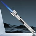 thumbnail image 1 of Ruroz Torch Lighter, Camping Outdoor Windproof Straight Flame Lighter, Refillable Butane Lighter with Safety Lock and Adjustable Flame Size, for Outdoor BBQ Camping Kitchen Cooking (Silver), 1 of 1