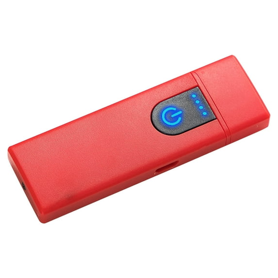 Ruroz Ultra-Thin Tungsten Turbo Lighter - Touch Switch Windproof Rechargeable USB Lighter with LED Battery Indicator (Red)
