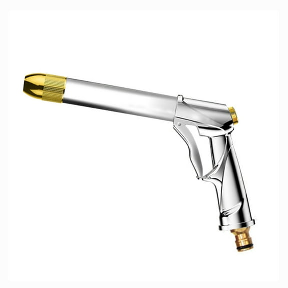 Ruroz Upgraded Garden Hose Nozzle Sprayer, 100% Heavy Duty Metal Handheld Water Nozzle High Pressure in 4 Spraying Modes for Hand Watering Plants and Lawn, Car Washing, Patio and Pet(Silver)