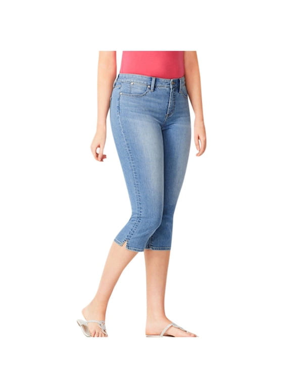 Women's Luscious Curvy 17" Capri Mid-Rise Insta Stretch Juniors (Standard and Plus) Blue M