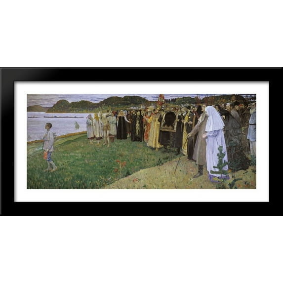 Rus: The Soul of the People 40x20 Large Black Wood Framed Print Art by Mikhail Nesterov