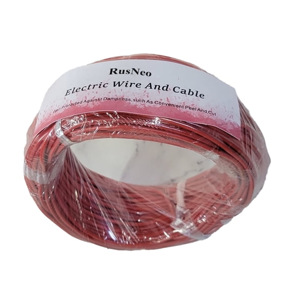RusNeo Electric wire and cable, 10/3 NM-B Red Cu Electrical Wire, 50 ft Length 600V with Ground