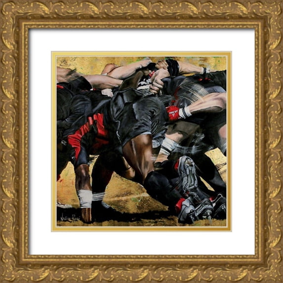Ruse, Nadine 20x20 Gold Ornate Wood Framed with Double Matting Museum Art Print Titled - Melee rouge noire (detail)