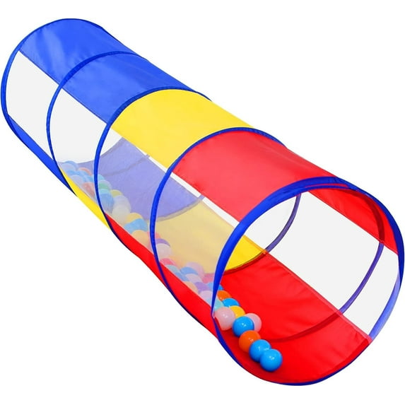 Ruseen Kids Play Tunnel, Colorful Pop-Up Crawl Tent with Mesh Sides for Toddlers, Babies, and Pets