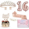 thumbnail image 1 of Ruseen Sweet 16 Birthday Decorations with Cake Toppers, Sweet Tiara, Crown/Tiara, 1 of 6