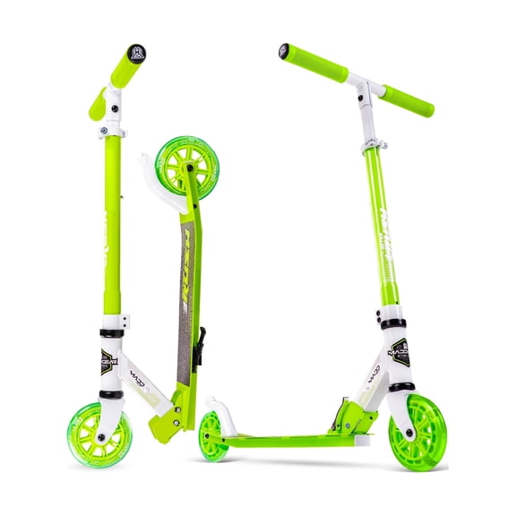 Rush 125 Kids Folding Kick Scooter – 125mm Light-Up Wheels, Adjustable Handlebar, Carbon Steel Frame – Madd Gear