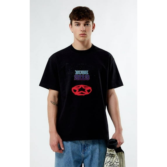 Rush 2112 Men Black Classic Rock Band Music T-Shirt, for men & women, up to size 5XL.
