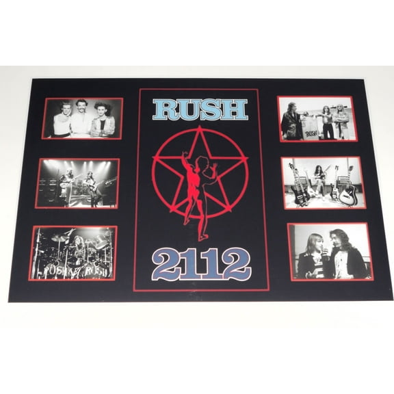 Rush 2112 Poster with Band shots, Awesome Rush Poster! Ready to frame 19" by 13" Geddy Lee, Neil Peart