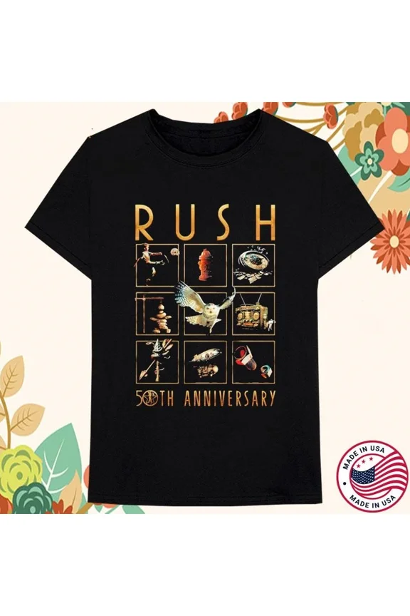 Rush 50Th Anniversary 2024 R50 Vignettes T-shirt, size S-5XL
