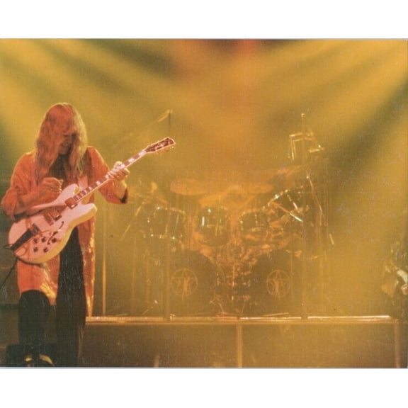 Rush Alex Lifeson plays guitar in 1970's concert vintage 8x10 press photo