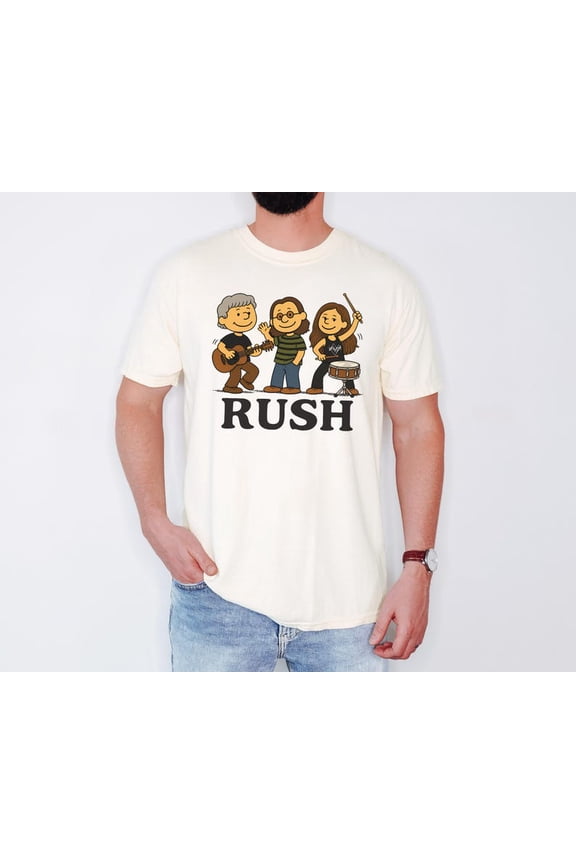 Rush Anika Vintage Rock Trio Cartoon T-Shirt for Music Fans, Rock Band Graphic Tee