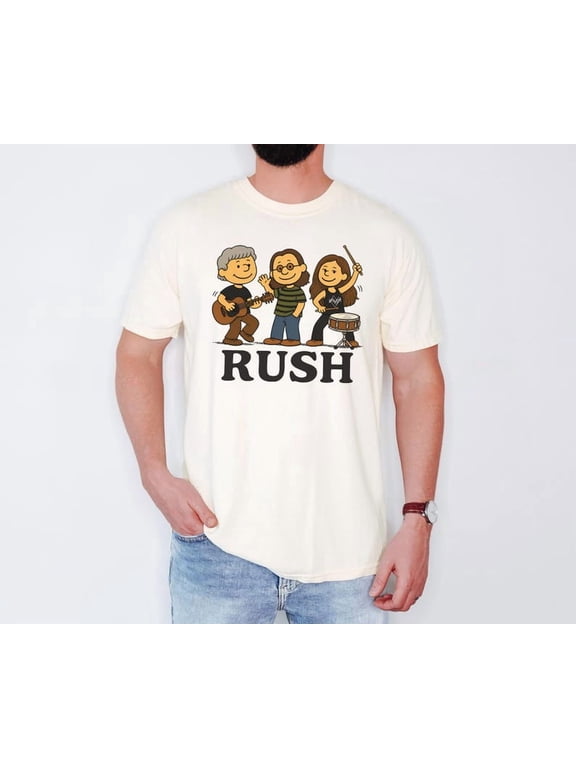 Rush Anika Vintage Rock Trio Cartoon T-Shirt for Music Fans, Rock Band Graphic Tee