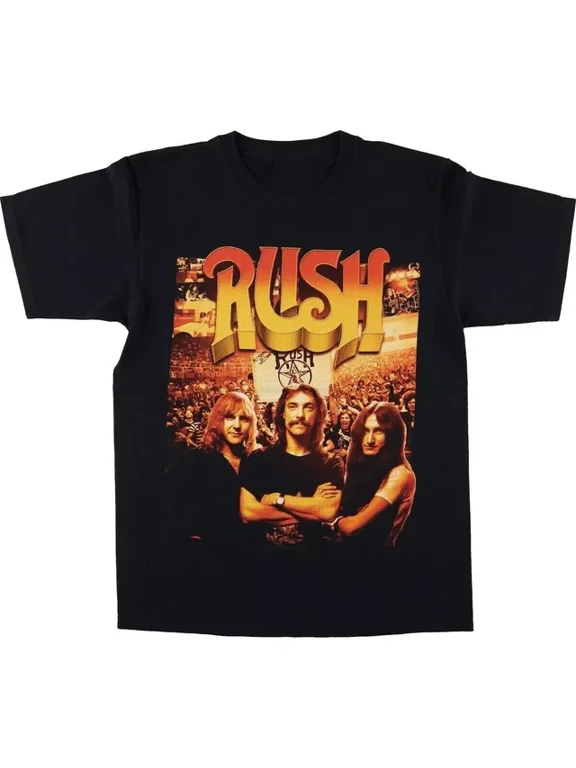 Rush Band Cotton Black Casual Design For Celebration Moments Shirt, Size S-5XL