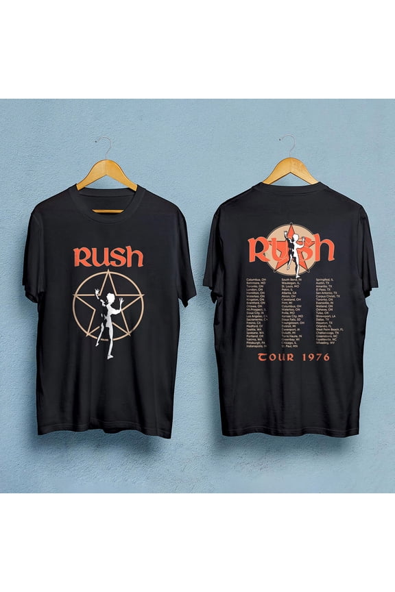 Rush Band Shirt, Rush 1976 Tour T-shirt