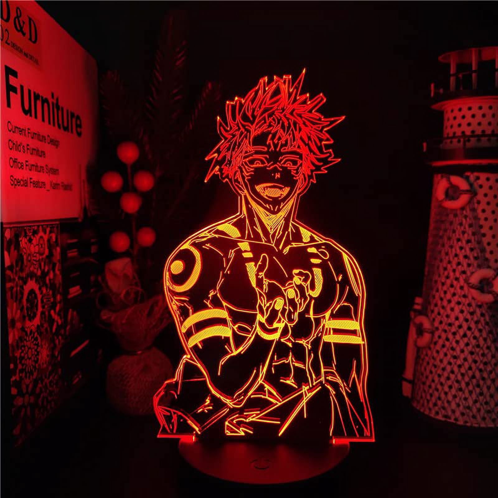 Rush CLYARTPSJujutsu Kaisen Yuji Megumi Nobara Gojo Maki Kento Geto Mahito  Sukuna 3D Anime Lamp LED Nightlights Colors Changing Lampara (Jujutsu