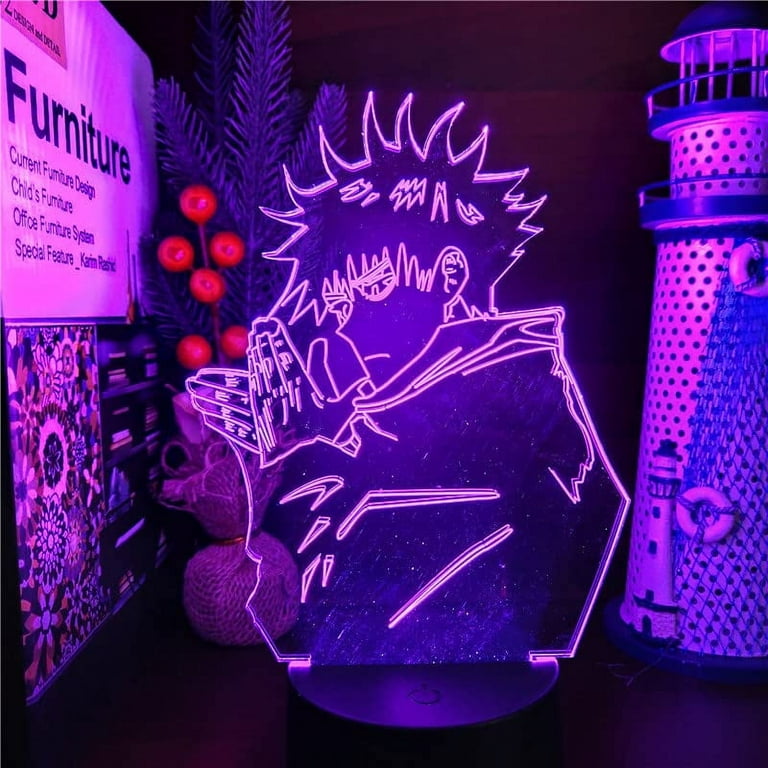 Rush CLYARTPSJujutsu Kaisen Yuji Megumi Nobara Gojo Maki Kento Geto Mahito  Sukuna 3D Anime Lamp LED Nightlights Colors Changing Lampara (Jujutsu