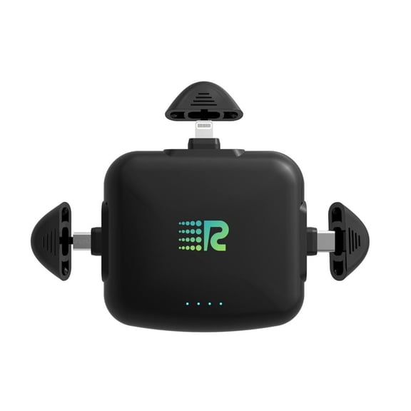 Rush Charge Universal Comet Portable Power Bank 3200mah, 2.1A High-Speed Fast Charging - Apple Lightning, Type C, Micro-USB Charges 3 Devices at a Time Pre-Charged Compatible with iPhone 17 16 15 14