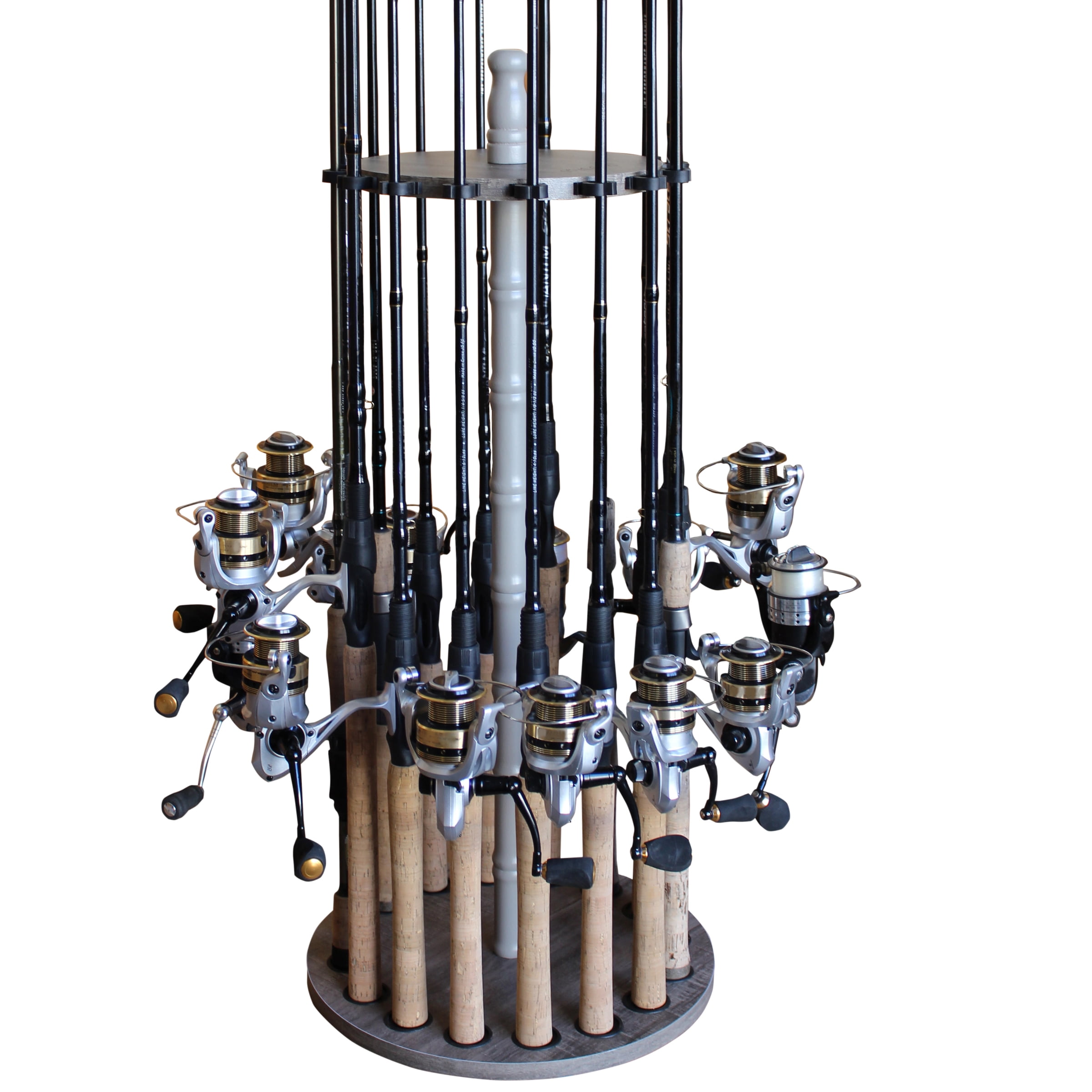 Fish Rack Sport Rush Creek Creations Round Fishing Rod Floor Storage Rack, 16 Rod ...