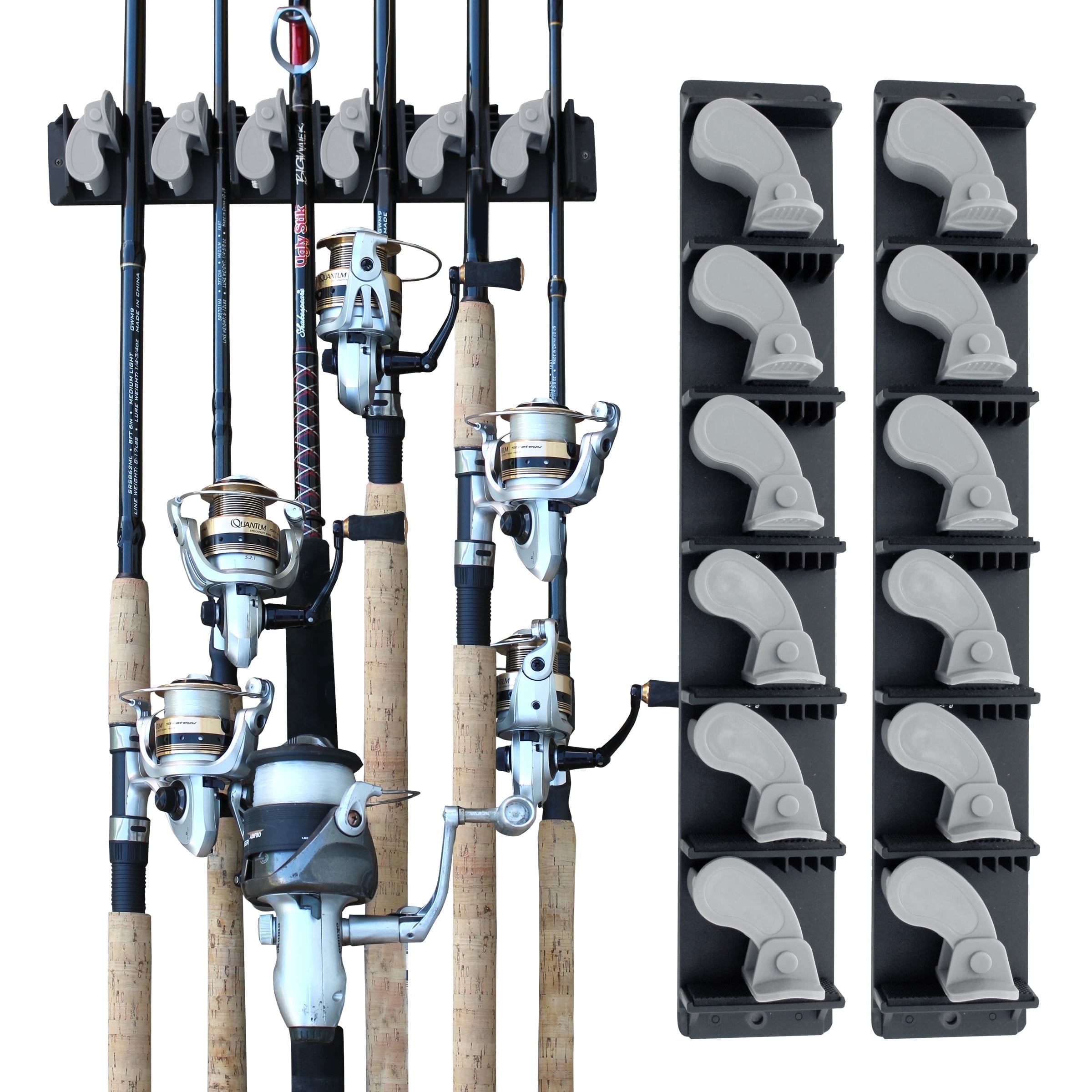 Rush Creek Creations Fishing Rod Vertical Wall Mount 2-Pack 6 Rod ...