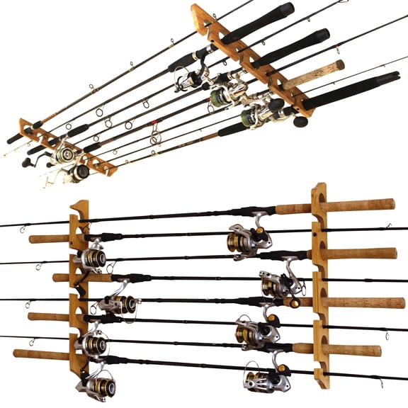 Rush Creek Creations 2 in 1, 8 Fishing Rod Wall/Ceiling Rack