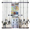 thumbnail image 1 of Rush Creek Creations 14-Rod Fishing Holder Rack, Wall Mount Tackle Storage, Modular Garage Unit, 1 of 9