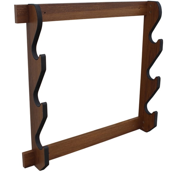 Rush Creek Creations Indoor 3 Rifle/Shotgun Wall Storage Display Rack Dark Walnut Finish - Convenient Easy Assembly