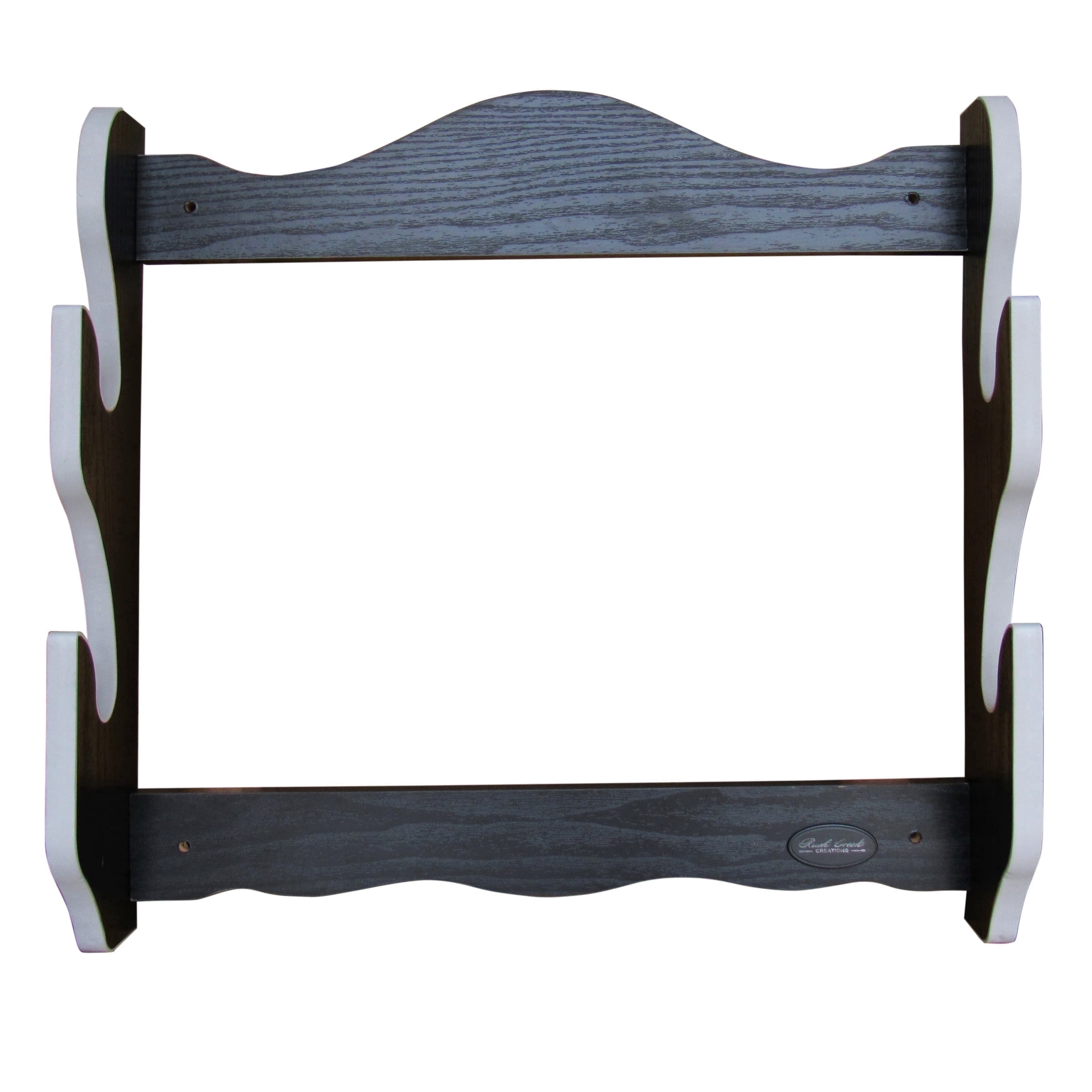 Rush Creek Creations Samurai Sword Wall Rack, 2-Katana Wood Display Mount with EVA Padded Cutouts