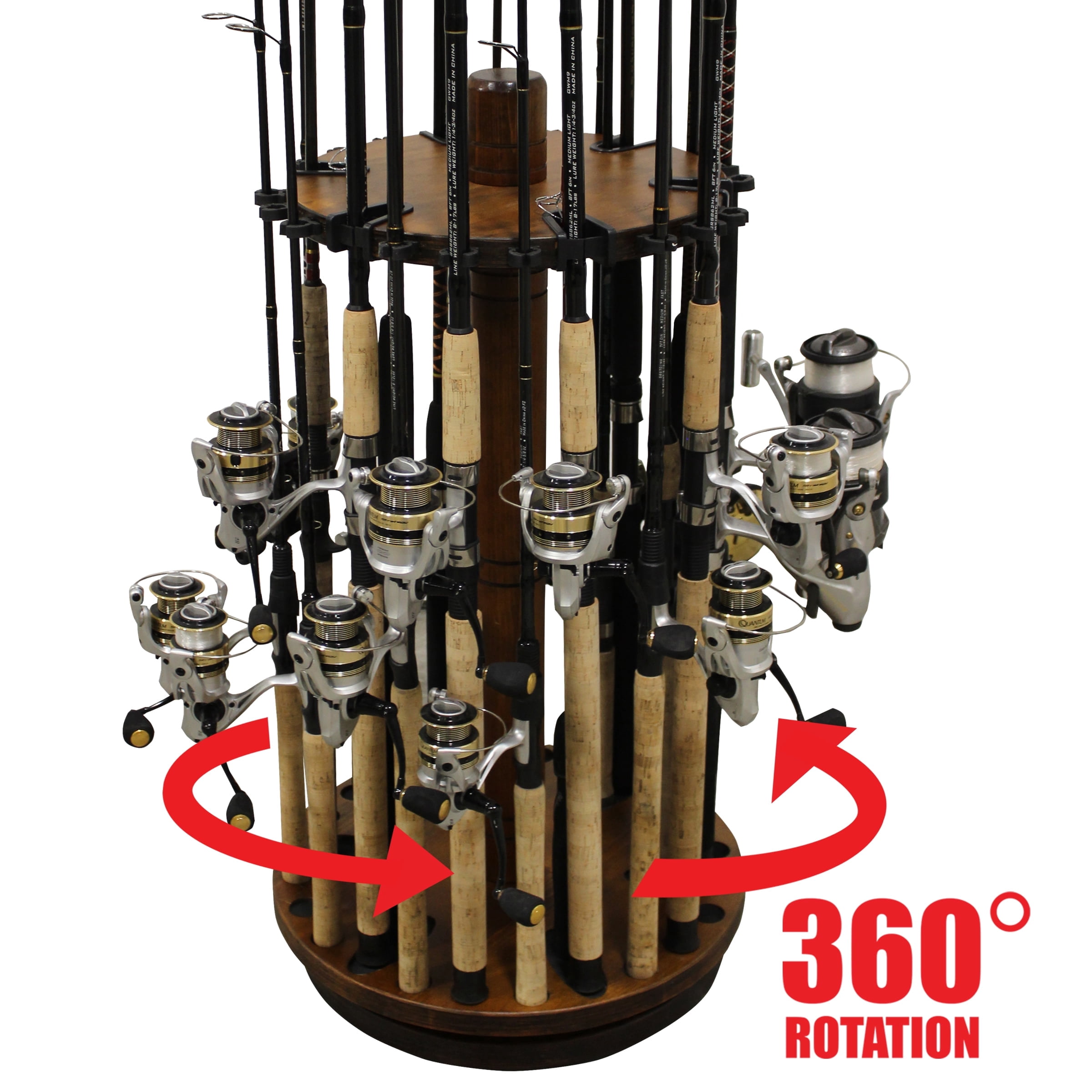 round fishing rod holder plans NBINGB Holders for Garage 360 Degree Rotating Fishing Pole Rack, Floor Stand Holds up to 12 Rods Bamboo Wood Fishing Gear Equipment Storage Organizer, Fishing Gifts for Men Easy DIY Fishing Rod Holder