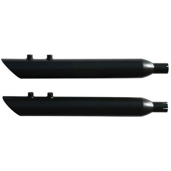 Rush Exhaust Big Louie Slip-On Mufflers Slash Down - Black 2.50in. Baffle 32011-250