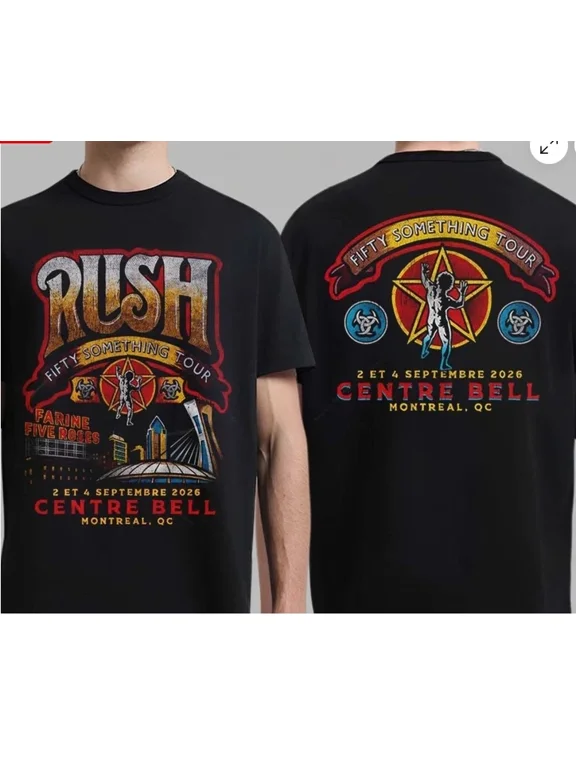 Rush Fifty Something Tour 2026 Centre Bell Concert Tour Graphic T Shirt, Concert Fan Tee, Rock Lover Gift Size S-4XL