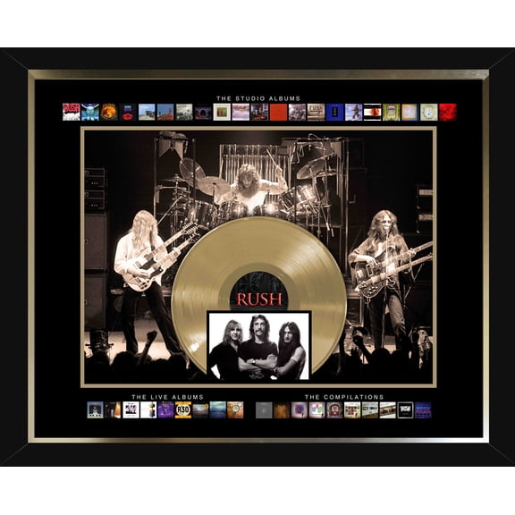Rush Framed Album Collection Collage with Gold 45 Record