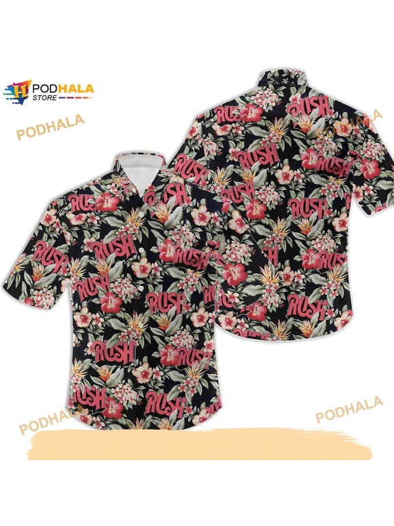 Rush Hawaiian Shirt, Rush Band Button Up Shirt