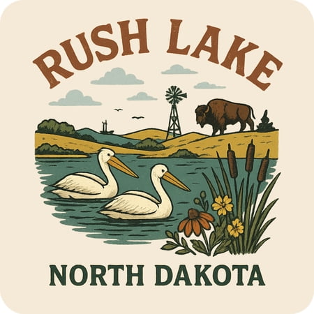 Rush Lake North Dakota Keepsakes Souvenir Vinyl Sticker – Destination Travel Keepsake Collectible (3-Inches Wide)