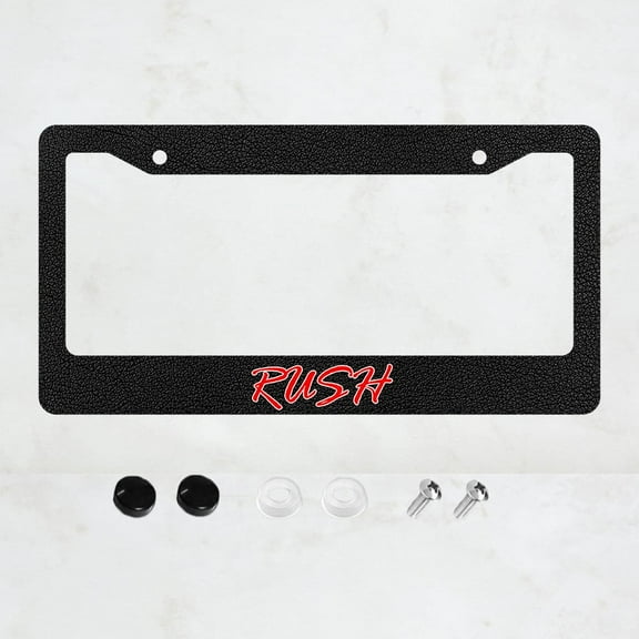 Rush License Plate Prame Aluminium Rust-Proof Auto Parts License Plate Decorative Screws Fit Standard 2 Holes 1 U.S. License Plate, 12.2x 6.3 Inch