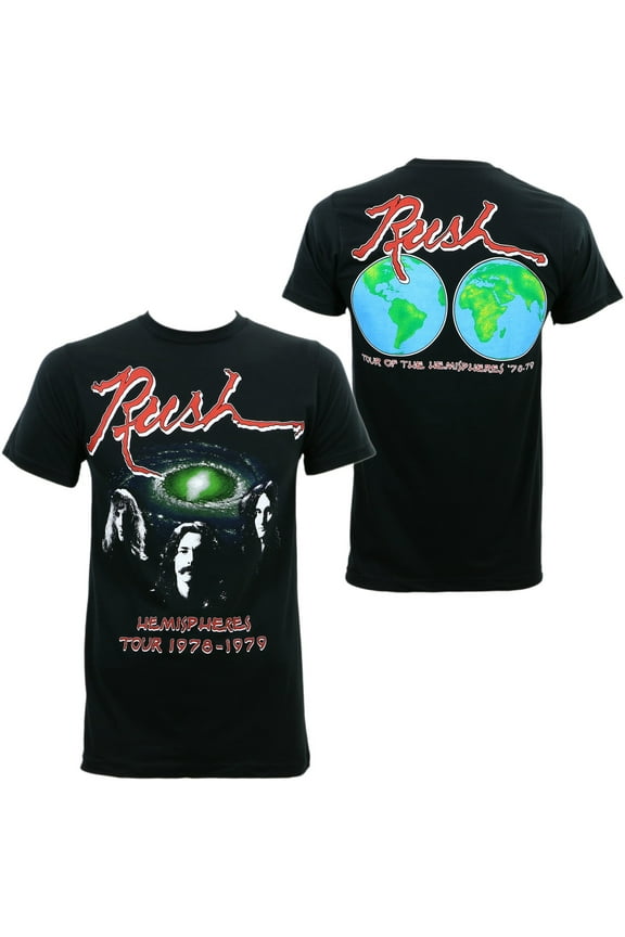 Rush Men's Hemispheres Tour Slim Fit T-Shirt Black Medium | Officially Licensed Merchandise