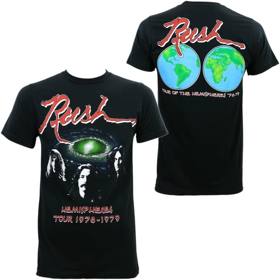 Rush Men's Hemispheres Tour Slim Fit T-Shirt Black Medium | Officially Licensed Merchandise